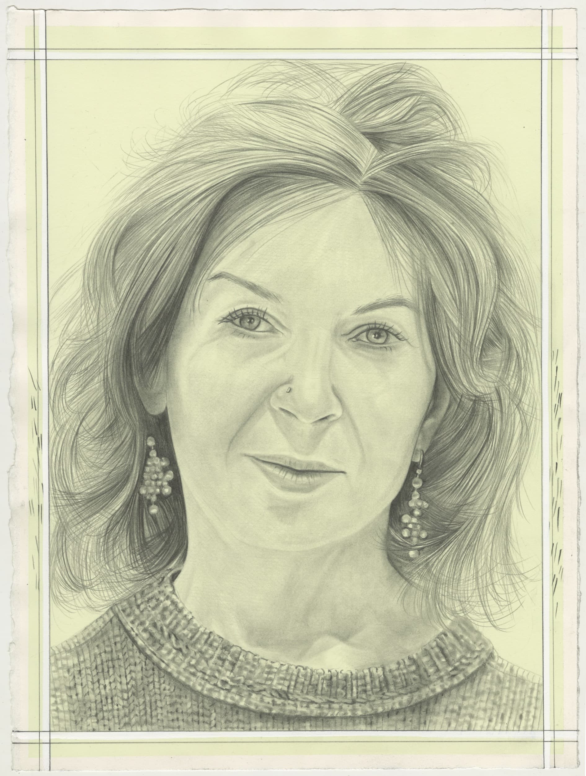 Portrait of April Gornik, pencil on paper by Phong H. Bui.