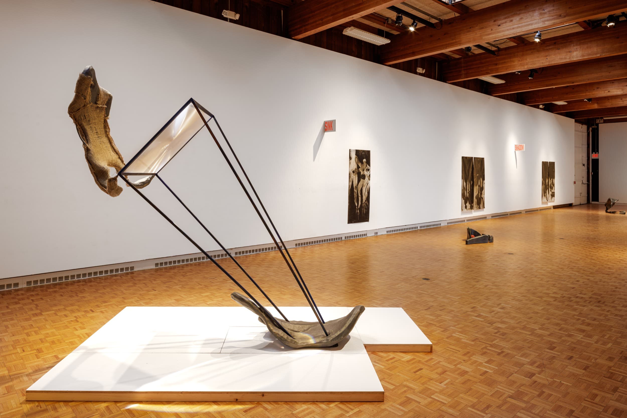 Installation view: Overbody: New Works by Srestra Rit Premnath, Usdan Gallery at Bennington College, Bennington, Vermont, 2025. Courtesy Usdan Gallery. Photo: Alon Koppel.