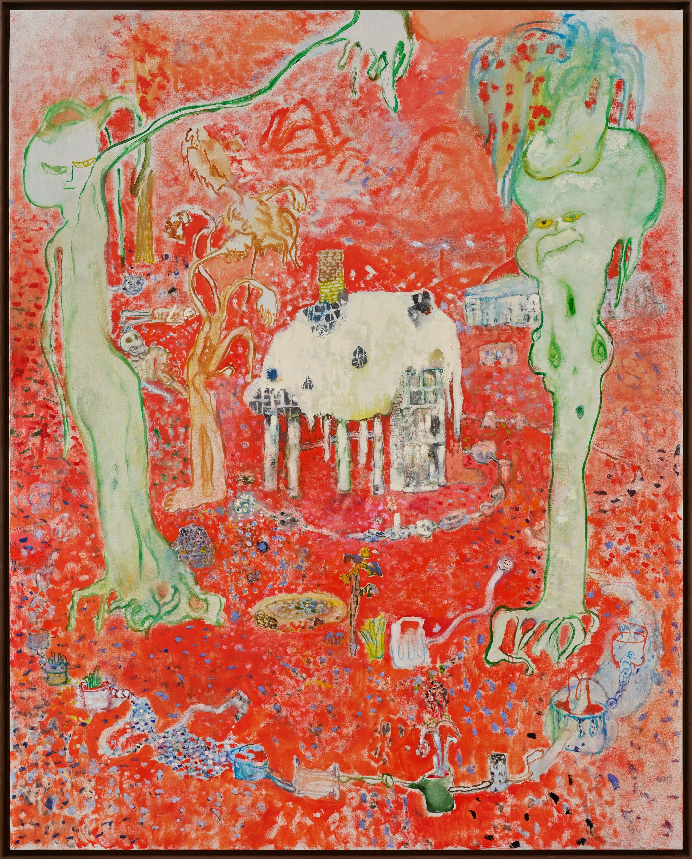 Qiu Xiaofei, Garden, 2025. Oil on linen, 98 ⅜ × 78 ¾ inches. © Qiu Xiaofei. Courtesy the artist and Hauser & Wirth.