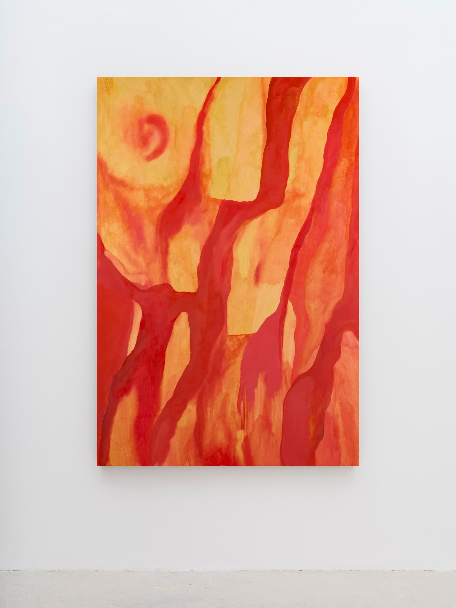 Lucy Mullican, Limbs, 2026. Watercolor on wood panel, 70 × 47 × 2 inches. © Lucy Mullican. Courtesy the artist and Villa Magdalena. Photo: Pablo Gómez-Ogando.
