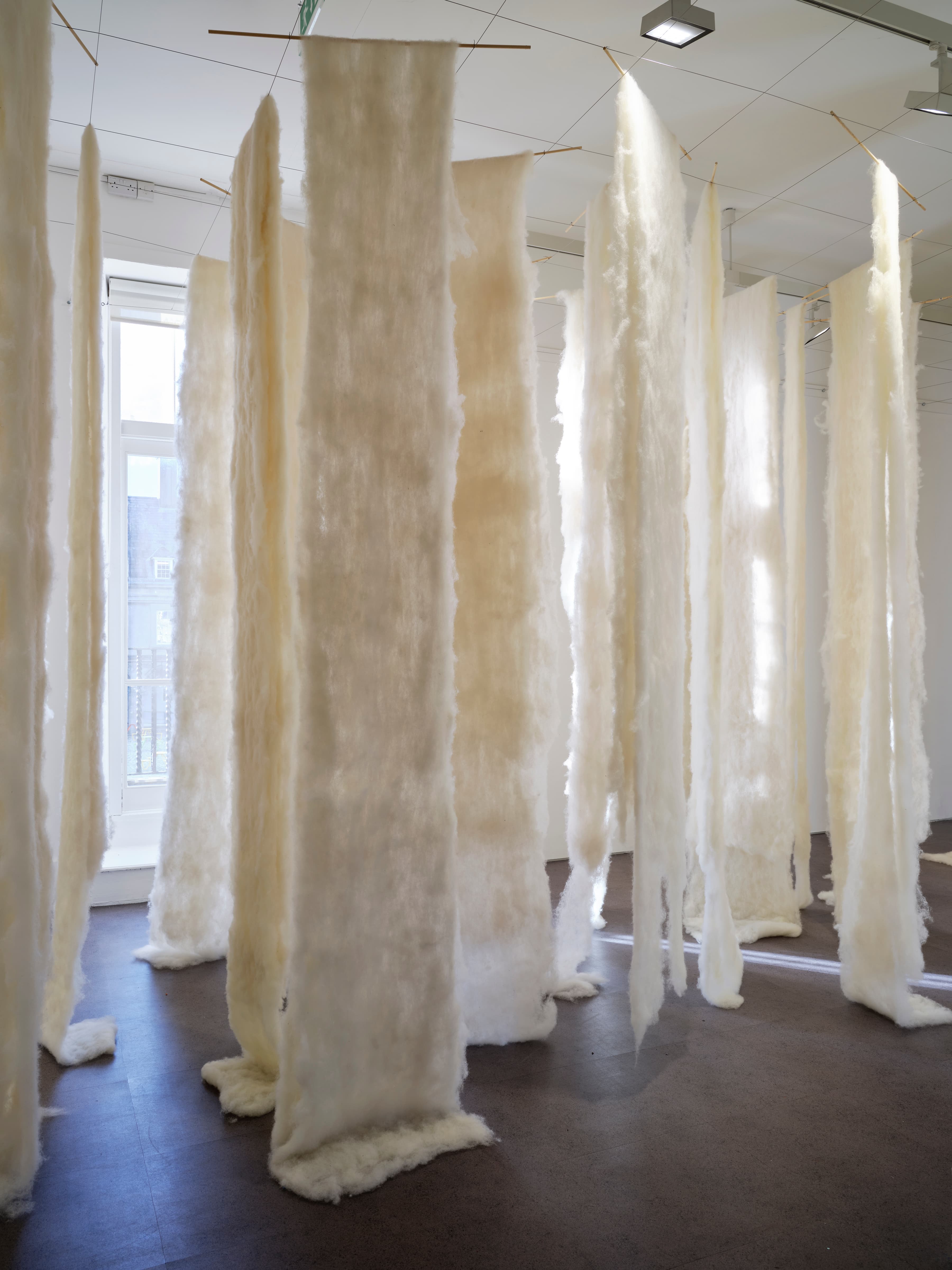 Installation view: Cecilia Vicuña: Reverse Migration, a Poetic Journey, IMMA, Dublin, 2025–26. Courtesy the artist. Photo: Ros Kavanagh.