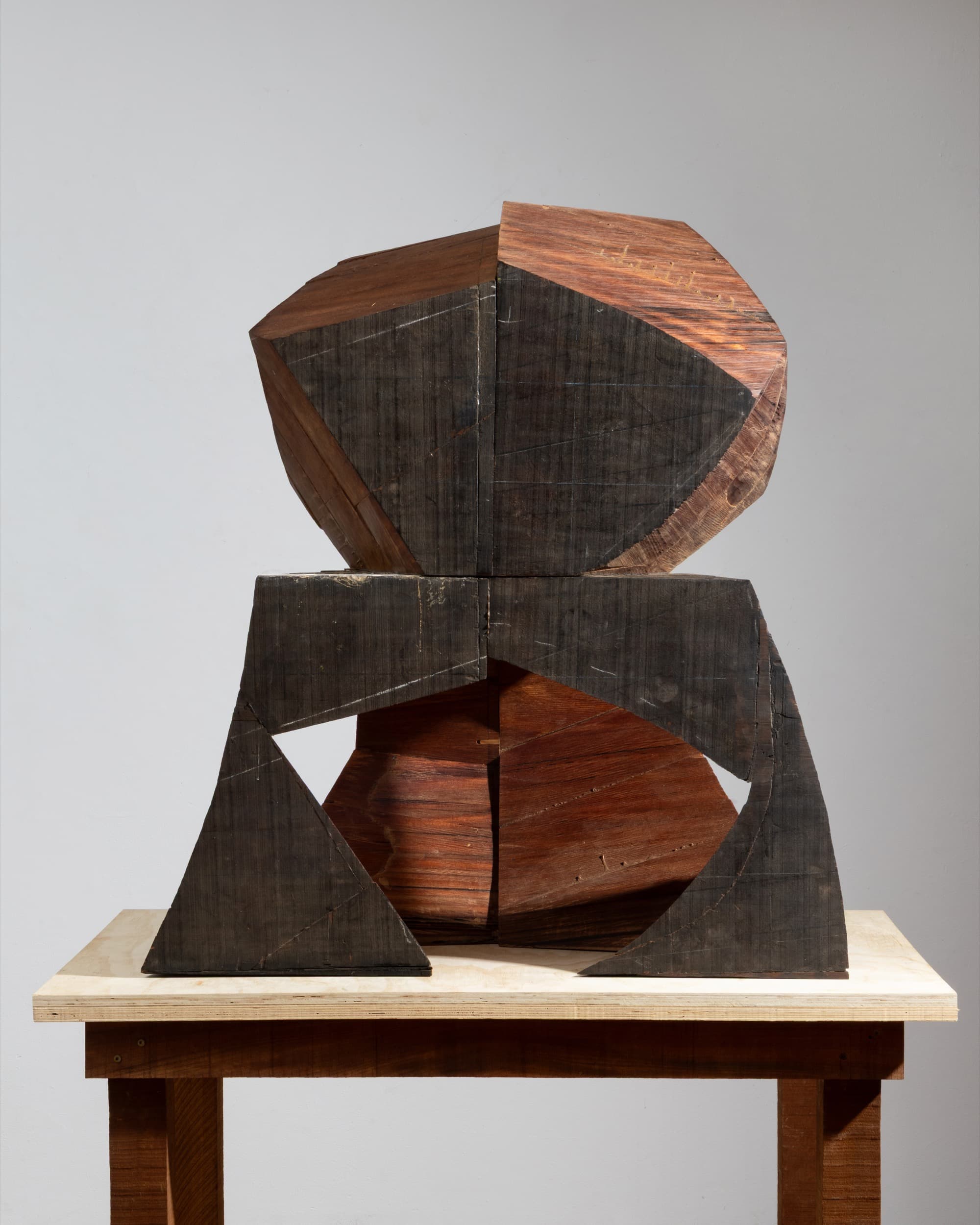 Mel Kendrick, Gemstone, 2026. Mahogany, 42 × 37 × 20 inches. Courtesy the artist and David Nolan Gallery.