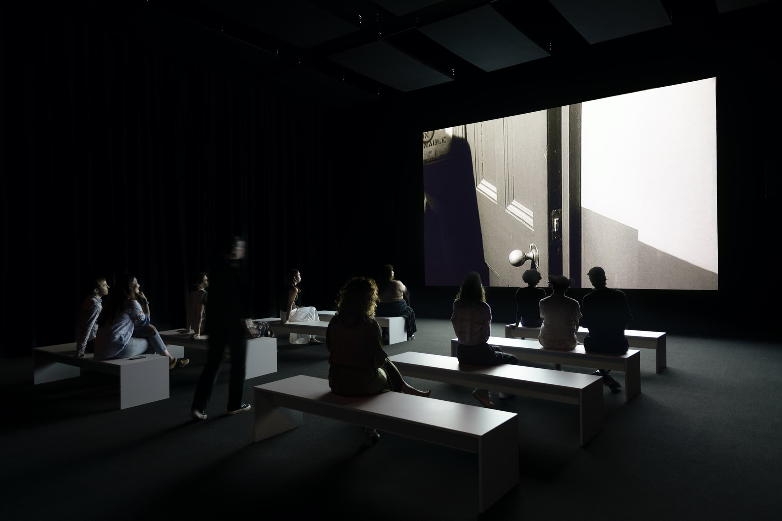 Installation view: Christian Marclay: Doors, Brooklyn Museum, Brooklyn, New York, 2025–26. © Christian Marclay. Photo: Paula Abreu Pita.