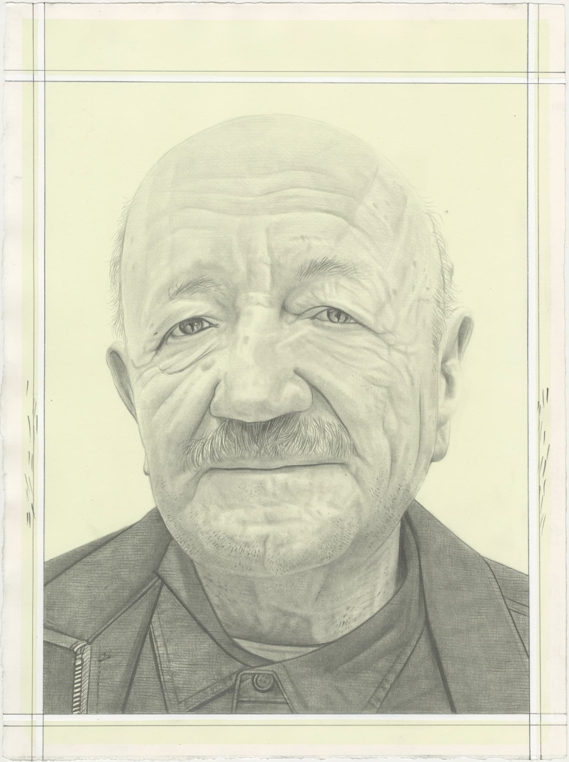 Portrait of Václav Požárek, pencil on paper by Phong H. Bui.