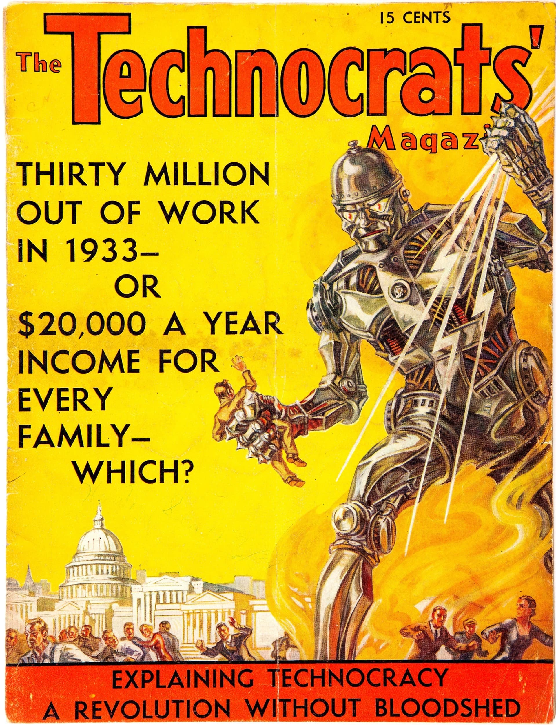 Norman Saunders, Cover for the Technocrats’s Magazine, 1933.
