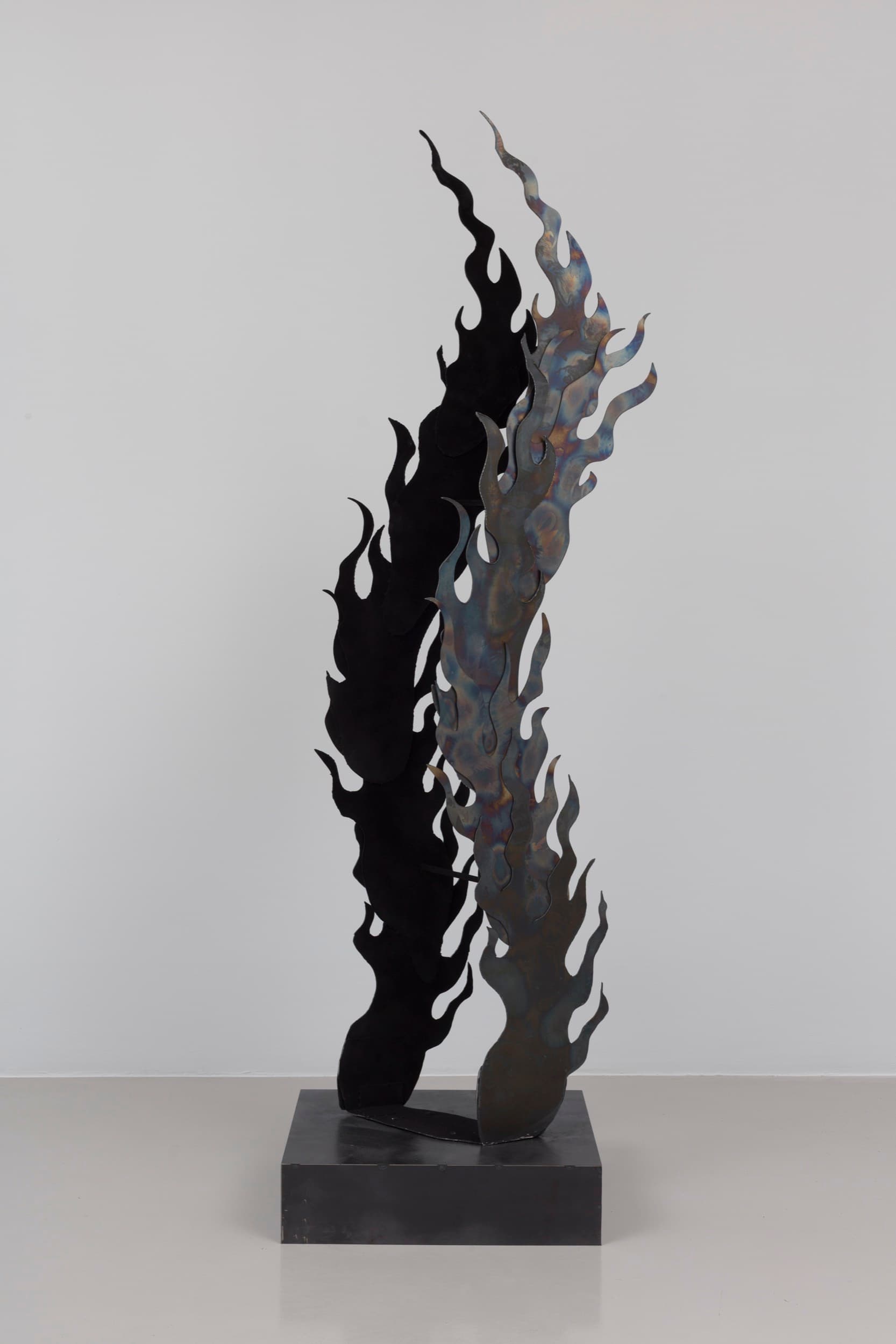 Abigail Lucien, Dèyè Dife, 2026. Rayon on steel, 86 1⁄2 × 24 × 2 inches. © Abigail Lucien. Courtesy the artist and Nicola Vassell Gallery. Photo: Lance Brewer.