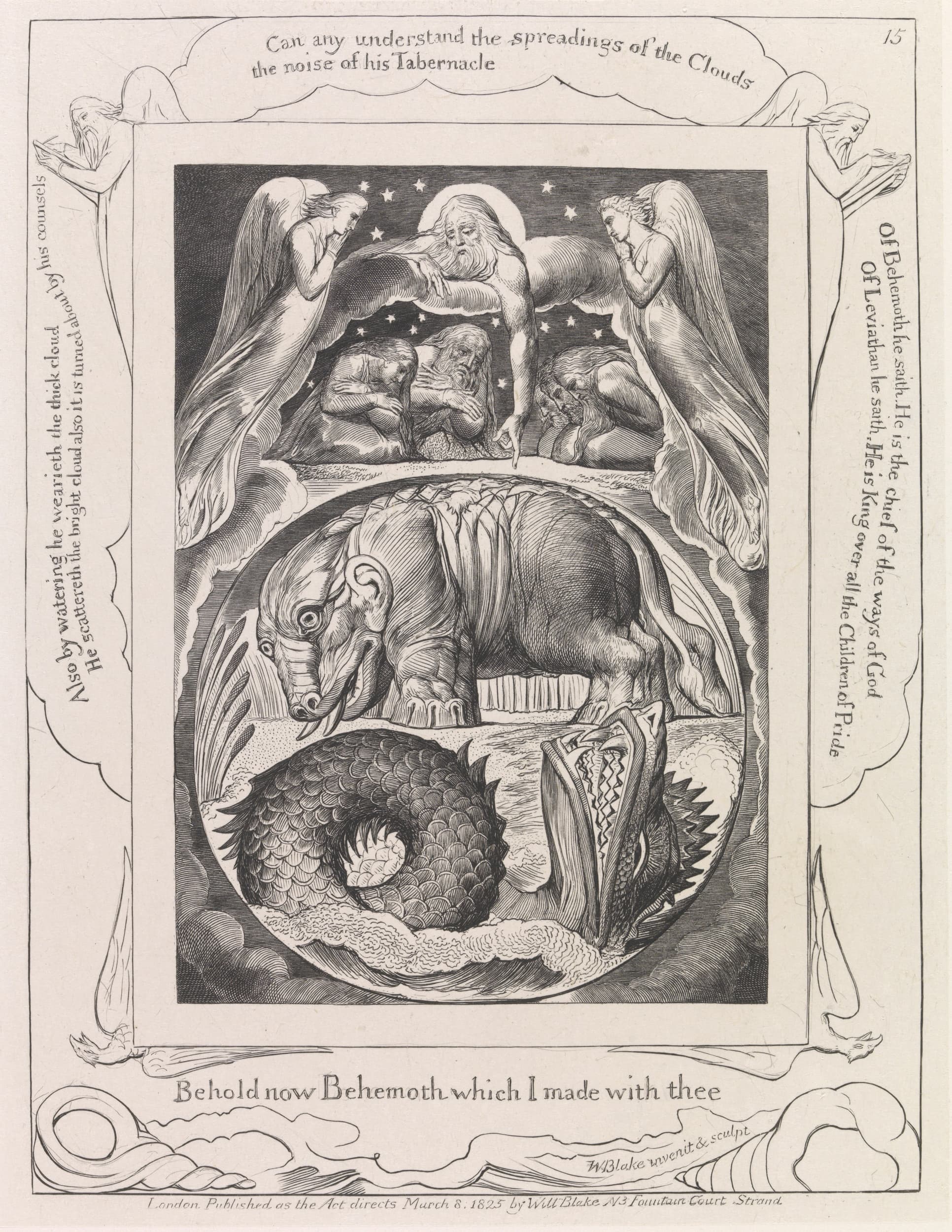 William Blake, Behemoth and Leviathan, 1825, reprinted 1874. Courtesy the Tate.