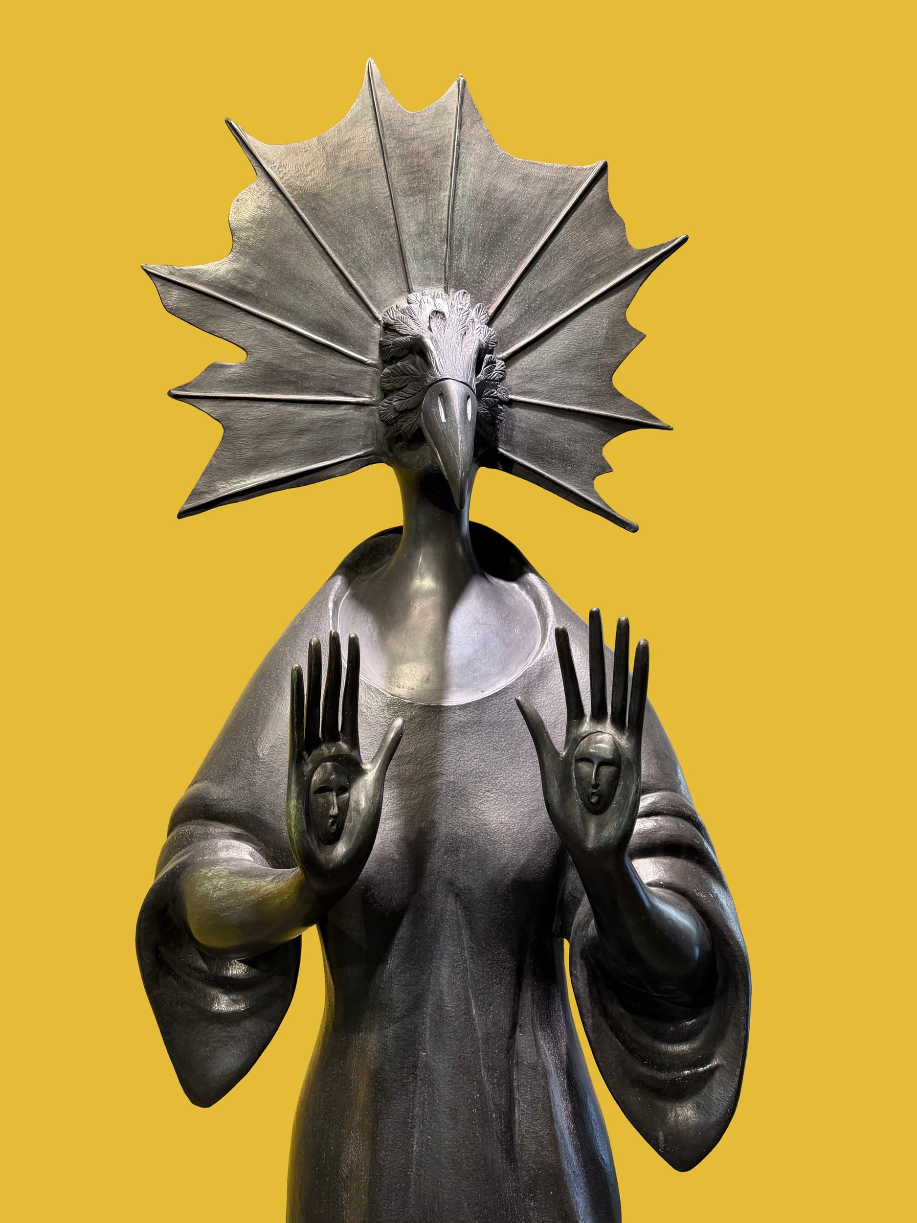 Leonora Carrington, The Palmist (detail), 2011. Lost-wax bronze casting, 103 × 50 × 33 inches. Courtesy L’Space.