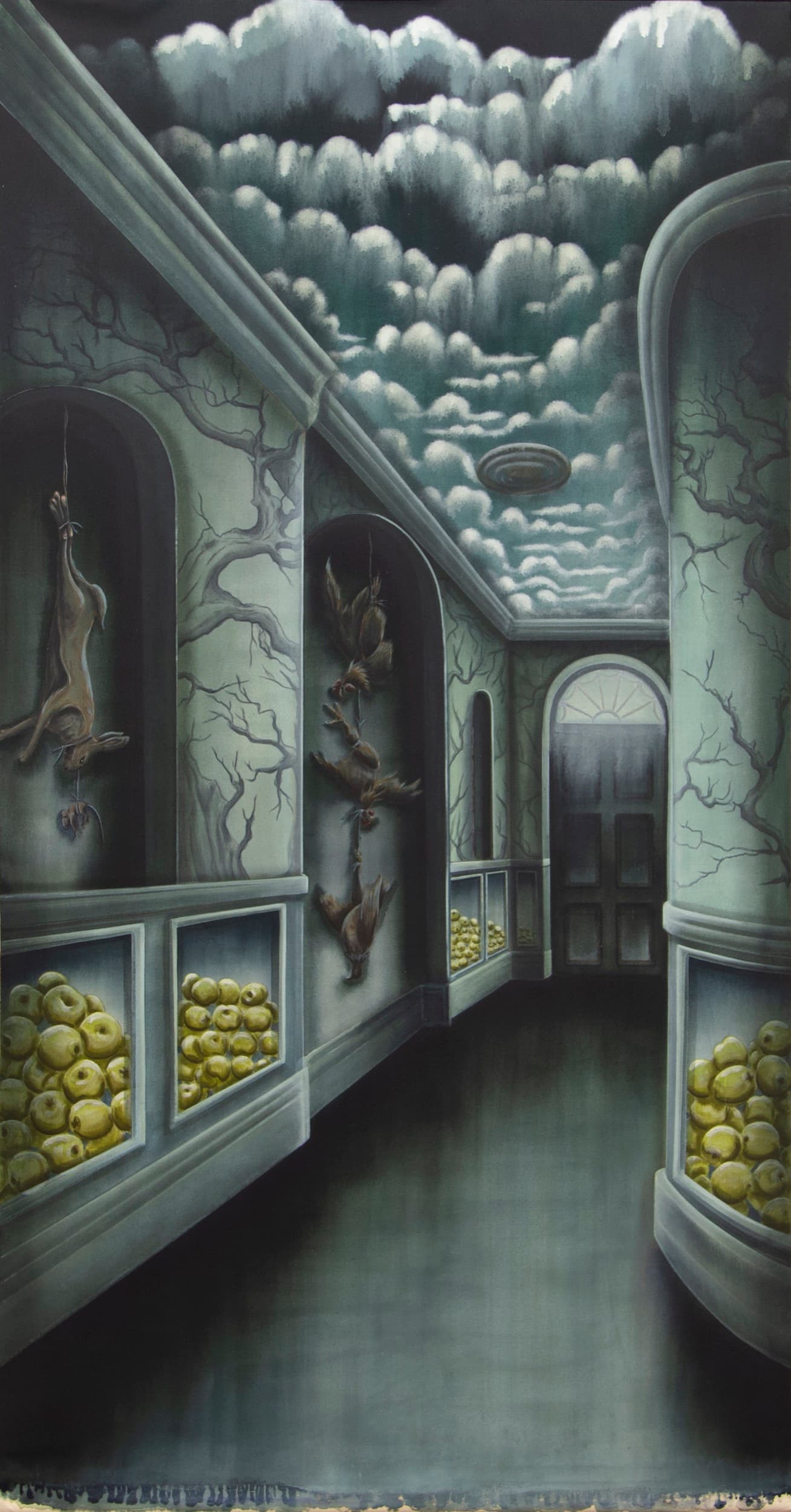 Kati Henning, Tangled Up in Blue, 2026. Acrylic on canvas, 102 ½ × 54 inches. Courtesy the artist and dieFirma.