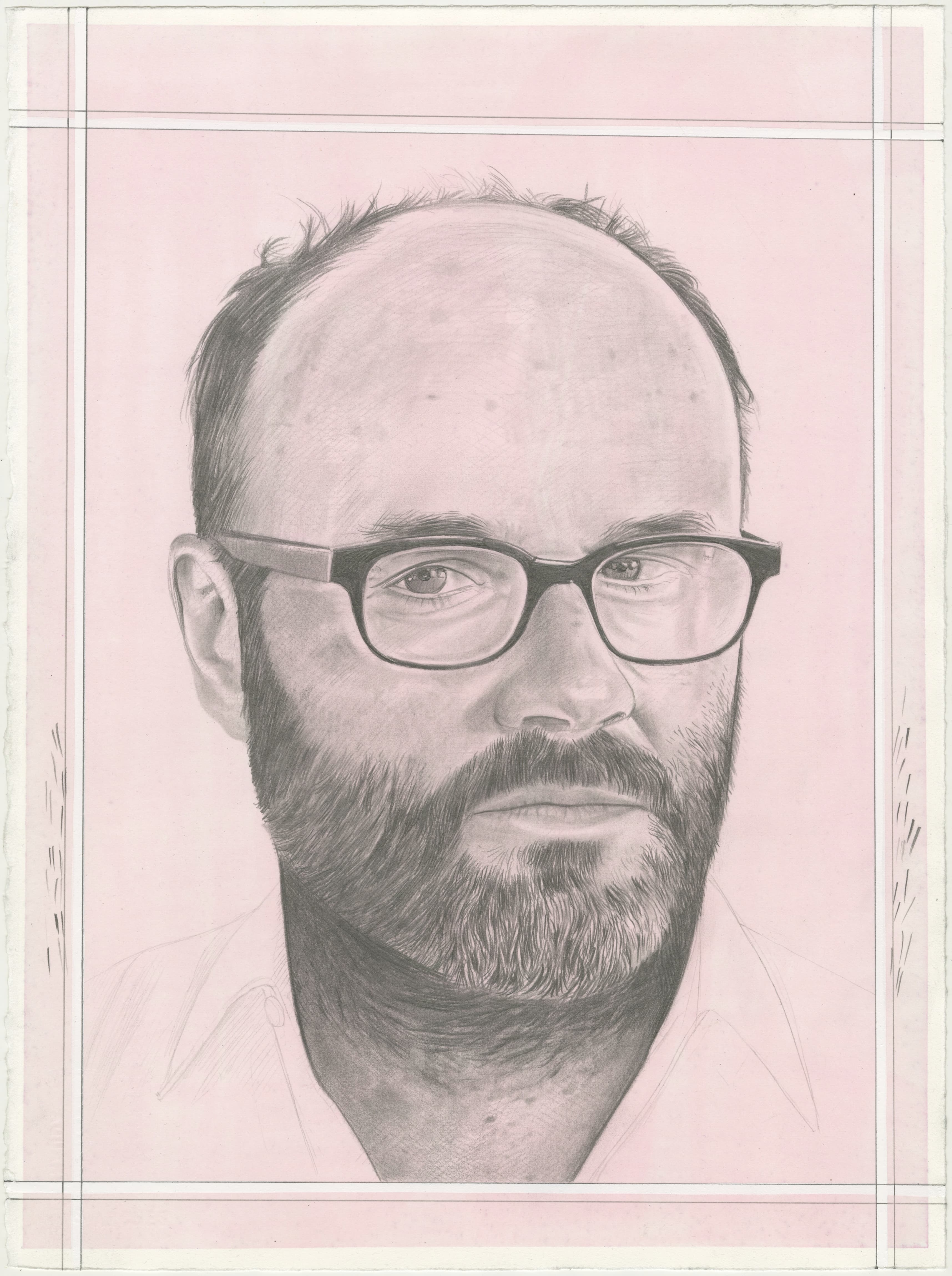 Portrait of Thomas Demand, pencil on paper by Phong H. Bui.