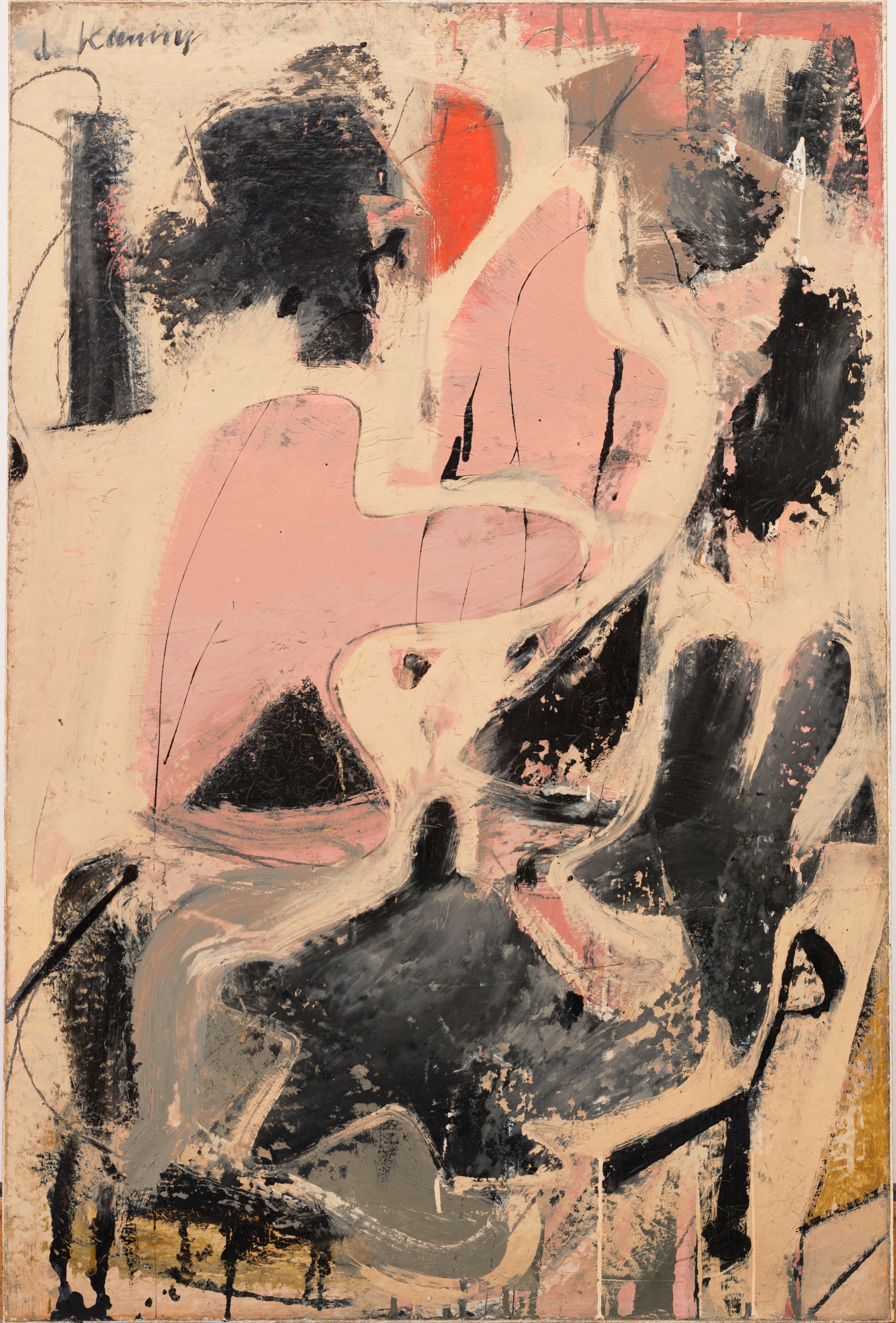 Willem de Kooning, Valentine, 1947. Oil and enamel on paper on board, 36 ¼ × 24 ⅛ inches. © 2026 The Willem de Kooning Foundation / Artists Rights Society (ARS), New York. Courtesy the Museum of Modern Art.