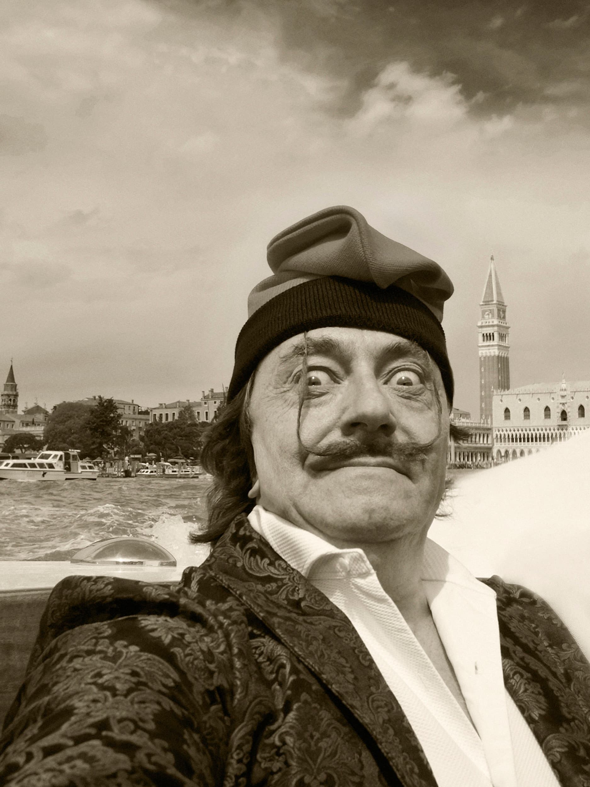Miguel Soler-Roig, Salvador Dali, 2026. Black-and-white photographic print, 24 × 30 inches. © Miguel Soler-Roig. Courtesy the artist.