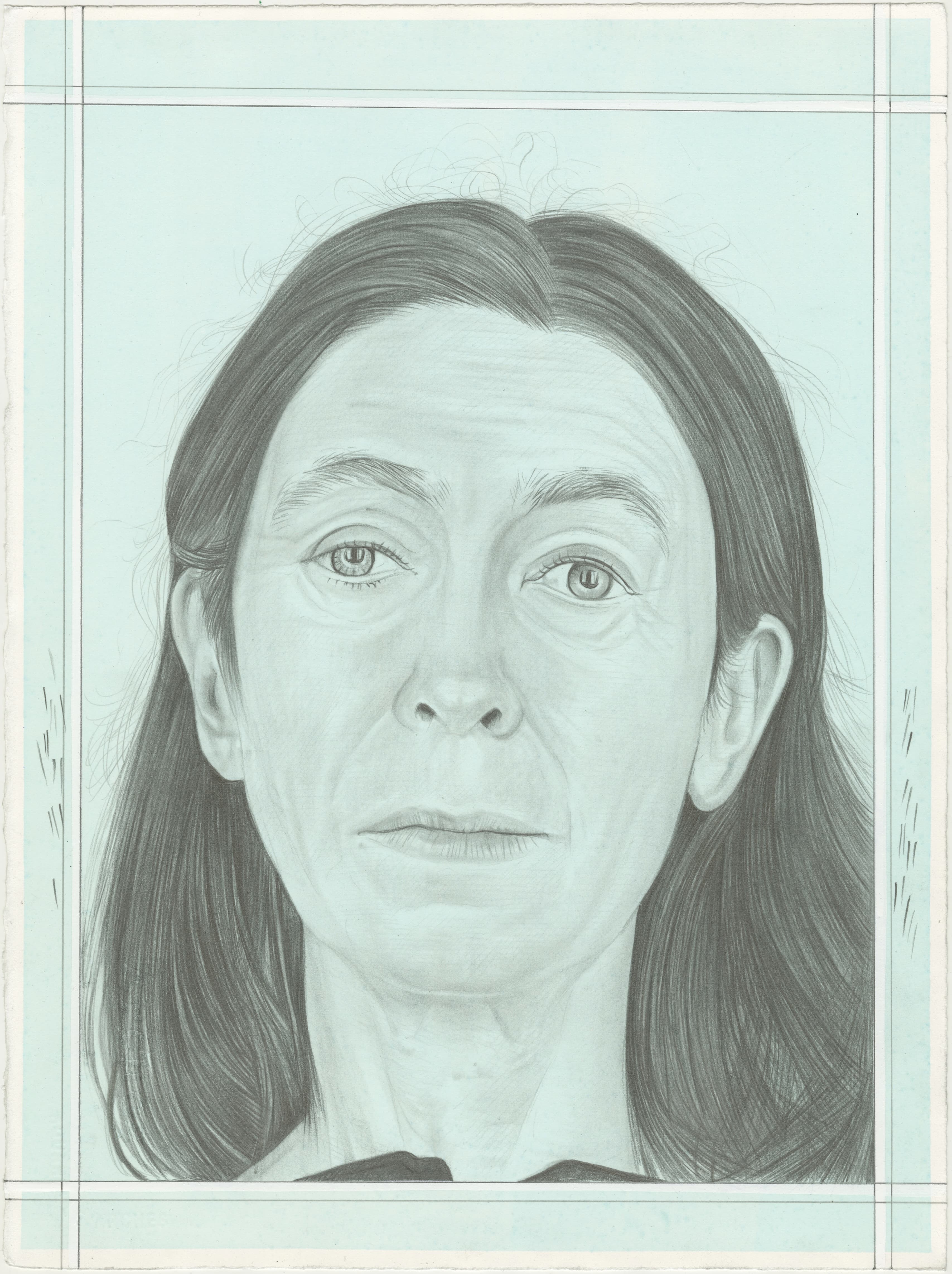 Portrait of Celia Paul, pencil on paper by Phong H. Bui.