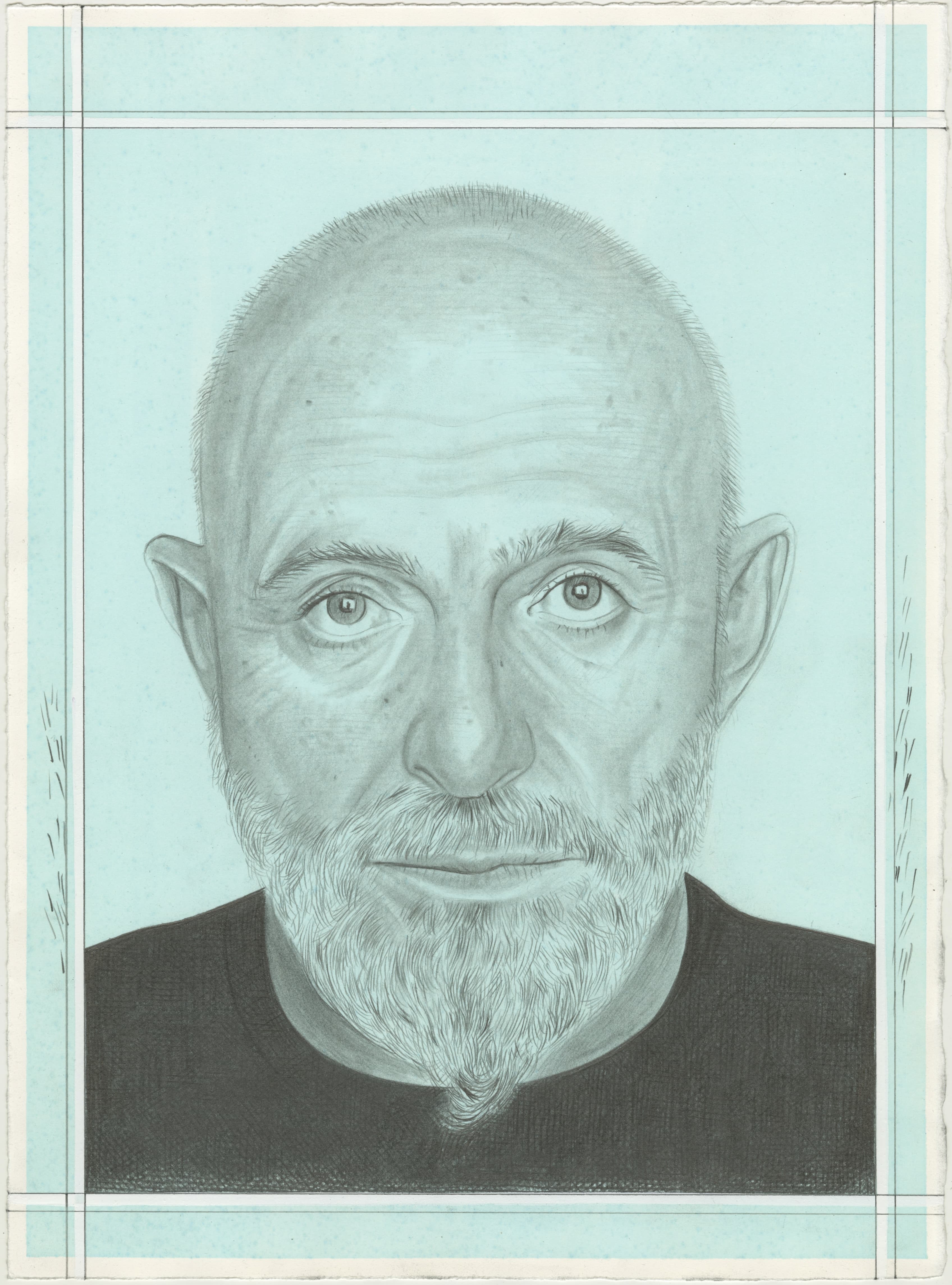Portrait of Markus Lüpertz, pencil on paper by Phong H. Bui.